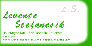 levente stefancsik business card